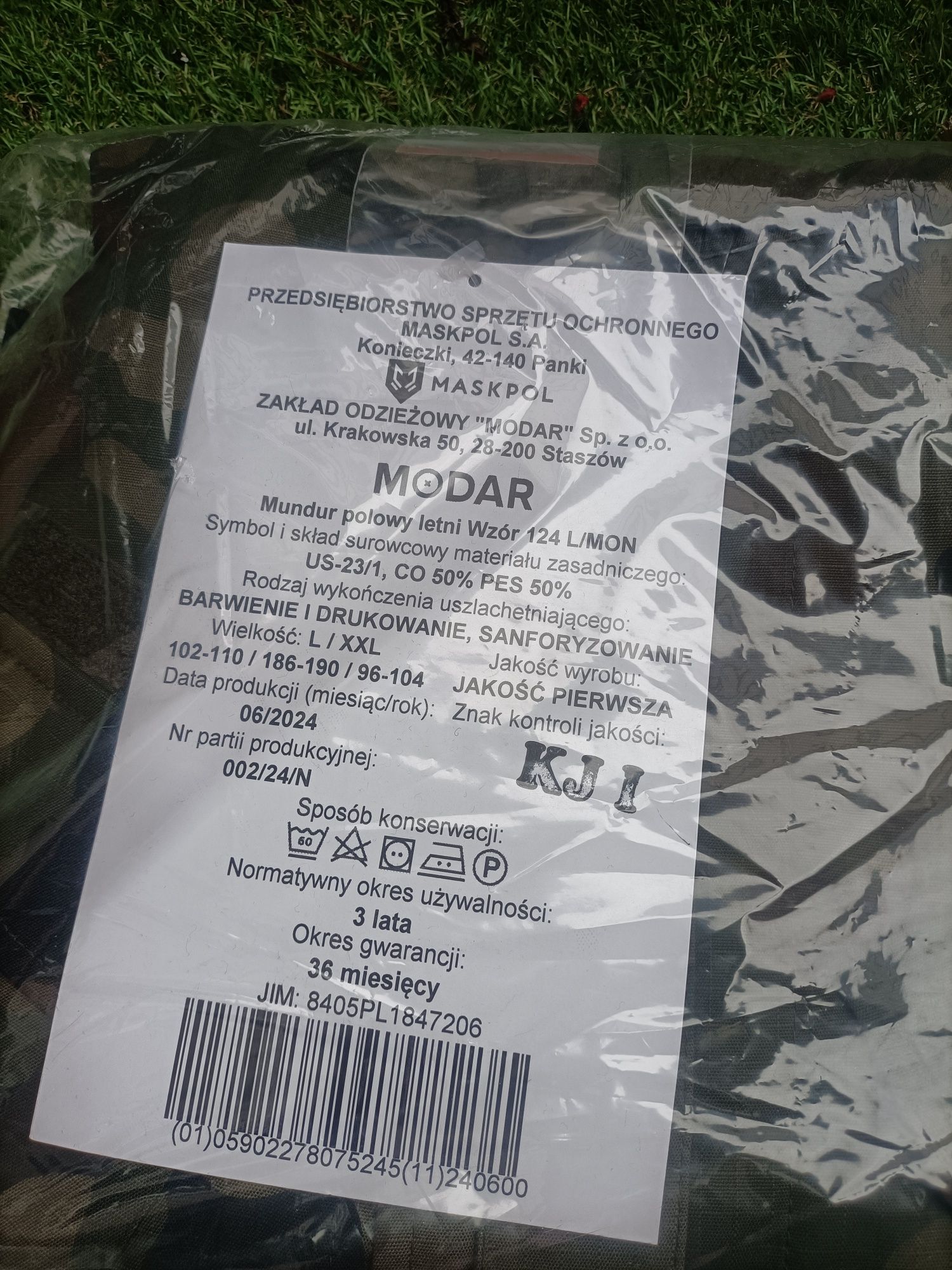 Nowy mundur polowy letni wz 124L/MON, L/XXL