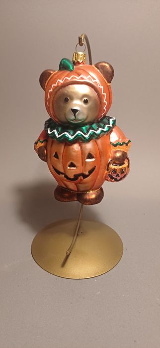 Polska szklana bombka ręcznie malowana mis dynia