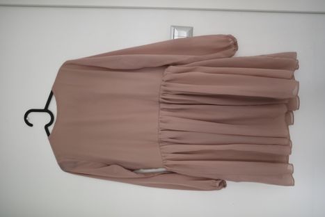 Cinamoon Sukienka beżowa szyfonowa zwiewna szyfon XS/S