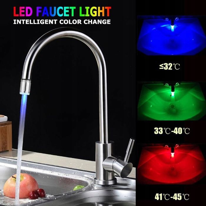 Świecący perlator led RGB ze wskaźnikiem temperatury