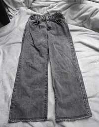 Spodnie dzwony szare 134/140, dżinsy szerokie