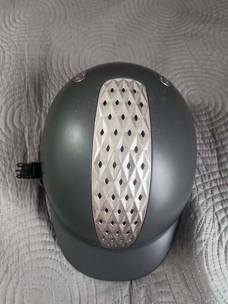 Kask jeździecki fouganza 520 szaro-brązowy S/54