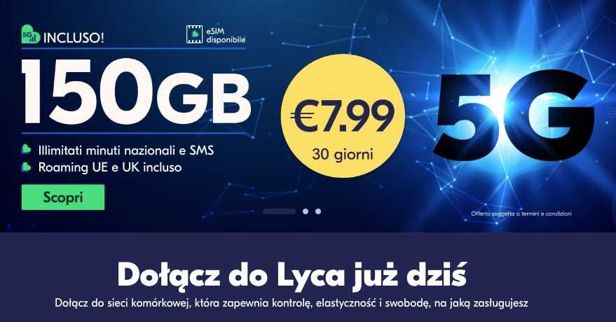 Lycamobile IT +39 Włoski Starter SIM PrepaidCard UE Roaming €0.00