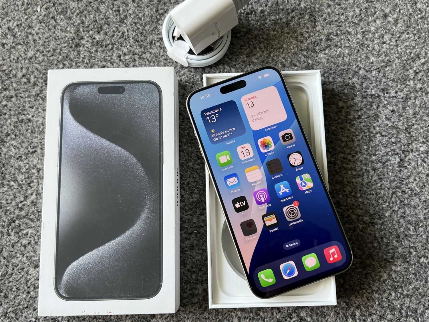 iPhone 15 PRO MAX 256GB TITANIUM GREY TYTANOWY Bateria 100% Gwarancja
