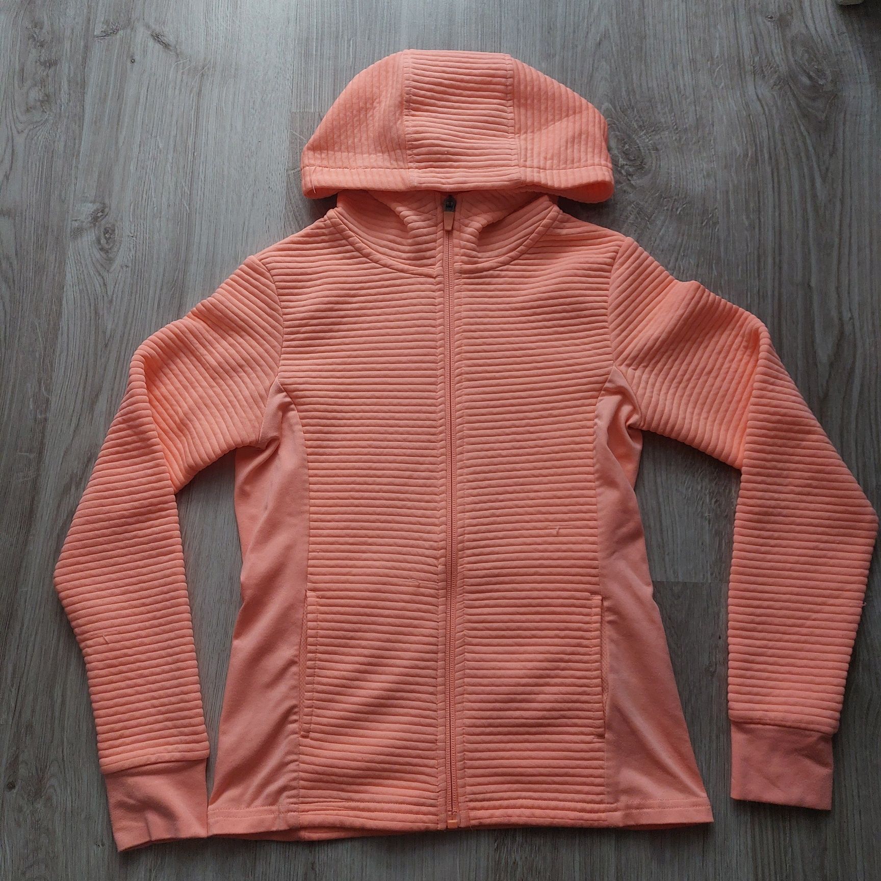 Bluza sportowa z kapturem zasuwana swetr rozmiar 134 140 pomarańczowa