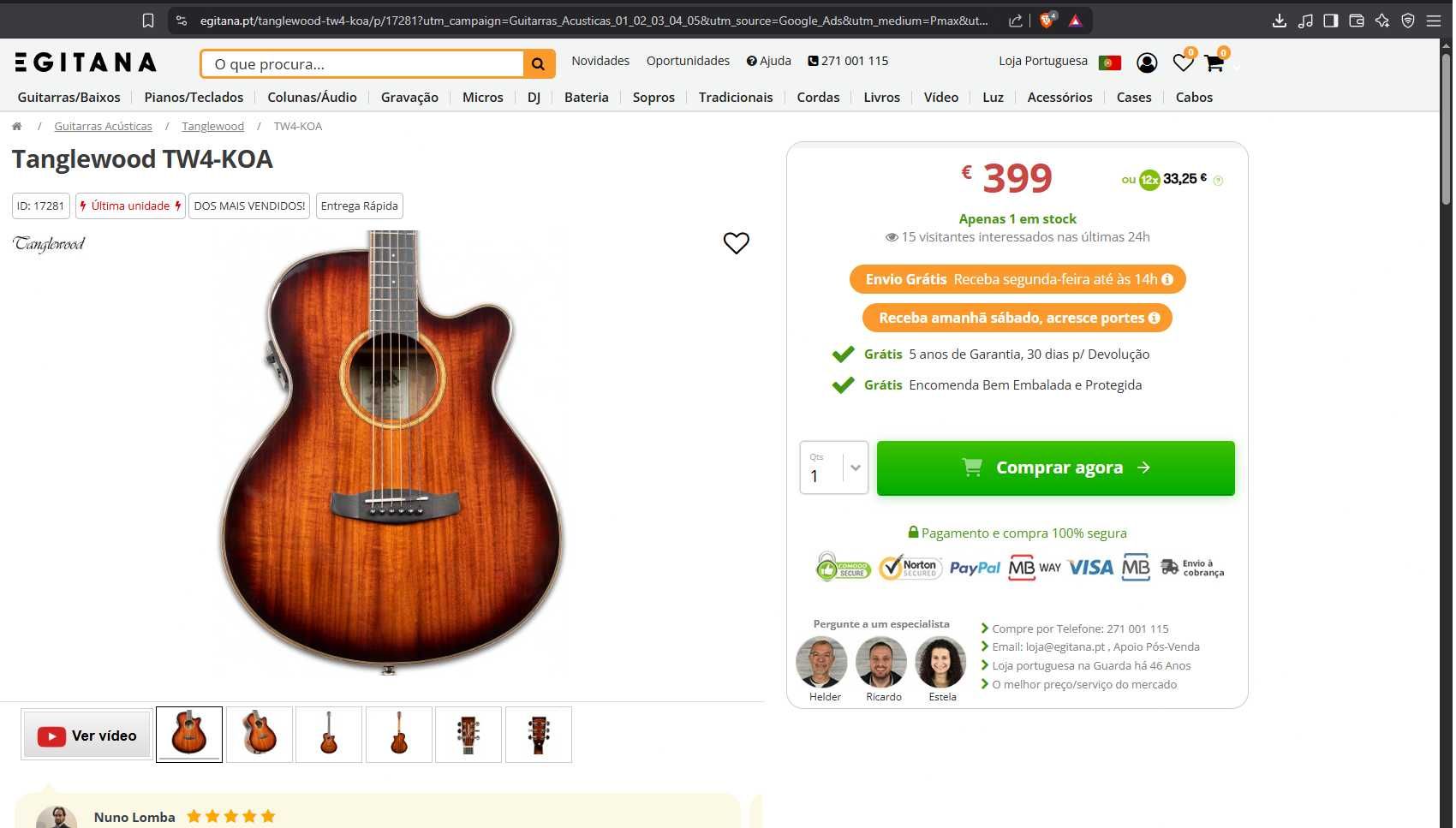 Tanglewood TW4 KOA