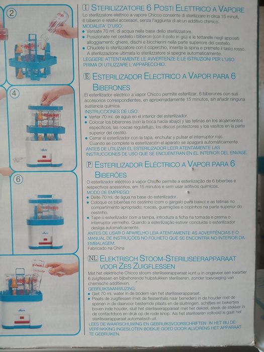 Esterilizador elétrico a vapor Chicco