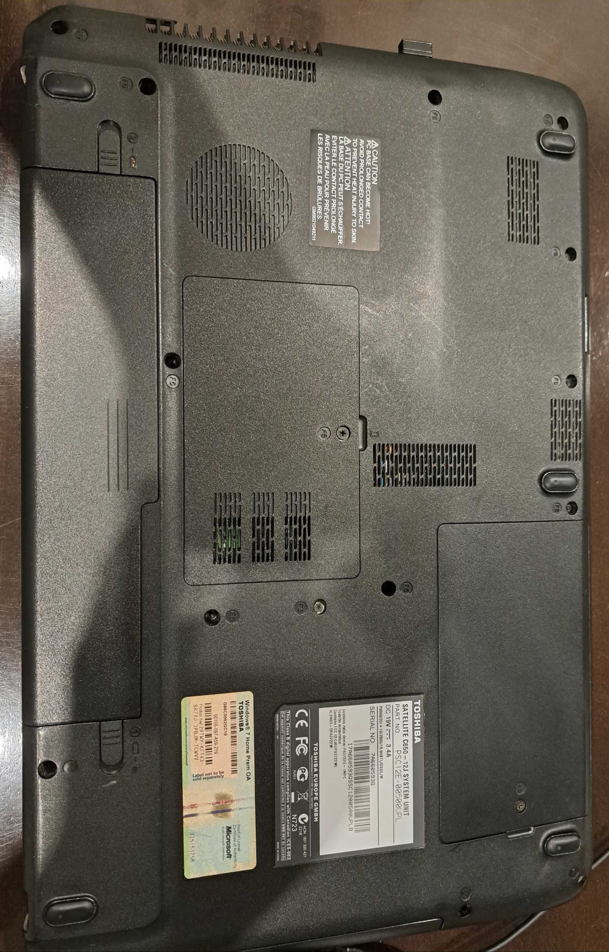 Laptop Toshiba Satellite C650