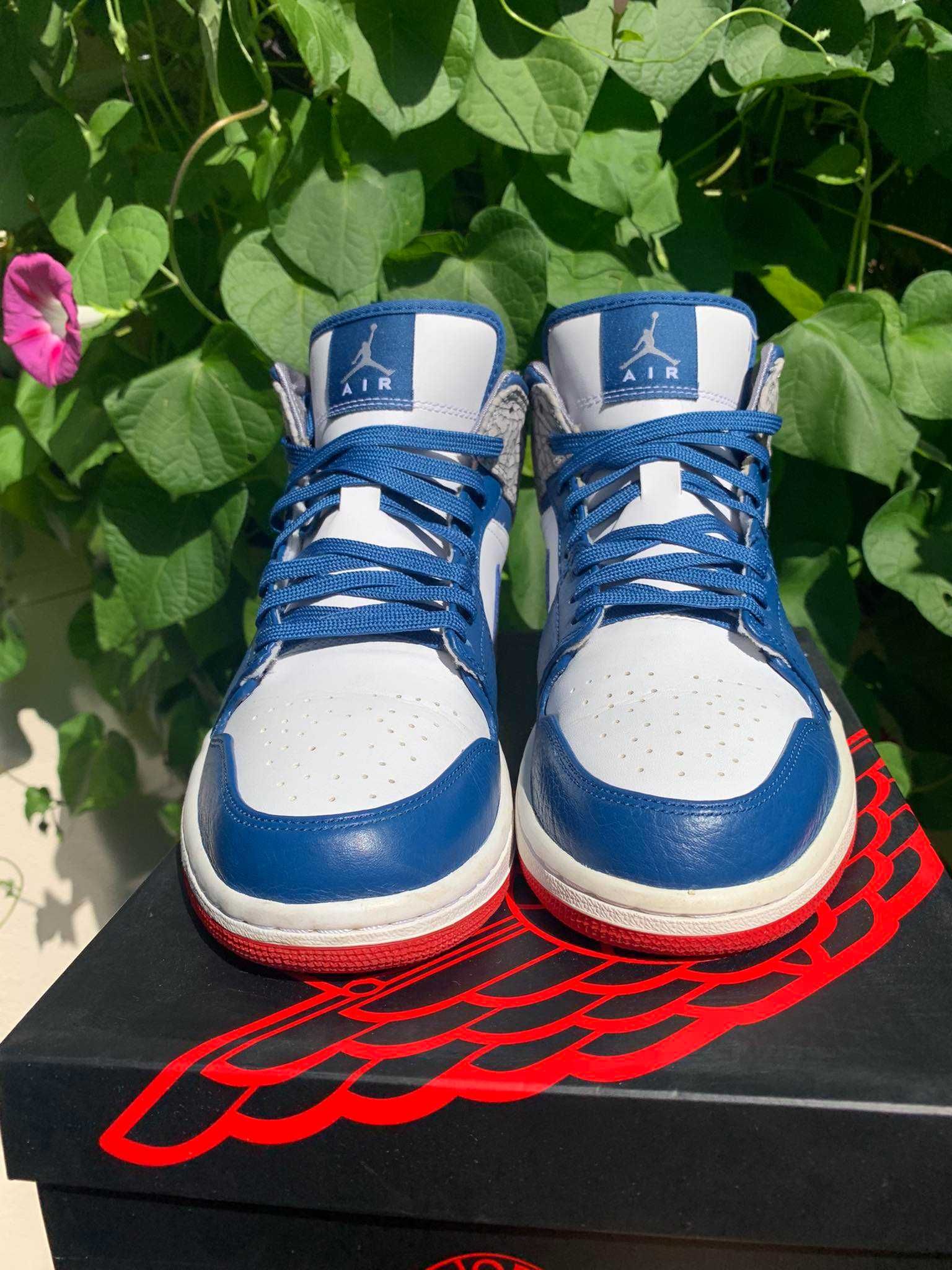 Rzadkie buty Air Jordan 1 mid True Blue z pudełkiem oryginalne  42.5