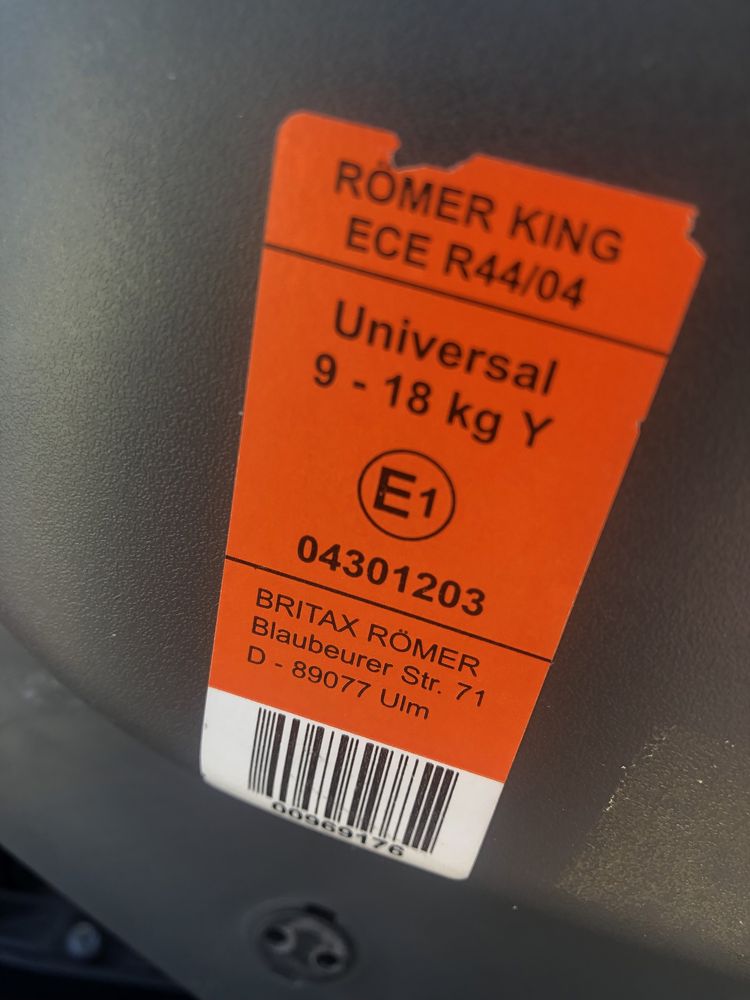 Romer King Plus - folelik samochodowy 9-18kg