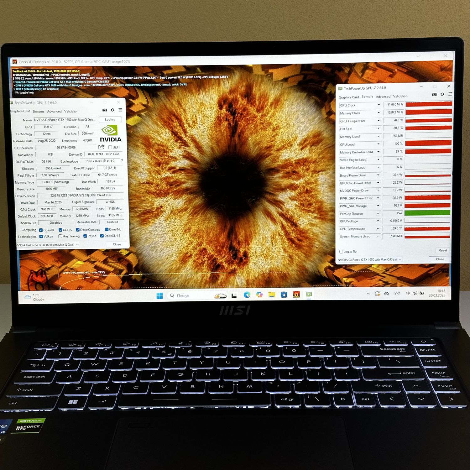 MSI Prestige 15 i5-1240P 16/512GB GTX 1650 HM2143 ГАРАНТІЯ МАГАЗИН