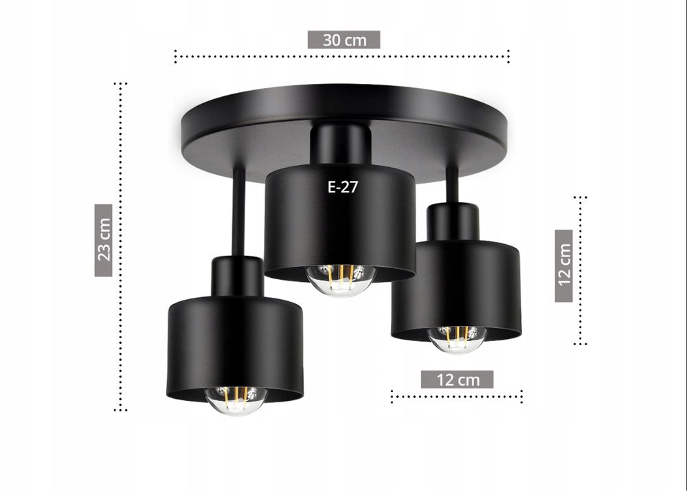 Lampa wisząca sufitowa żyrandol czarny Mat