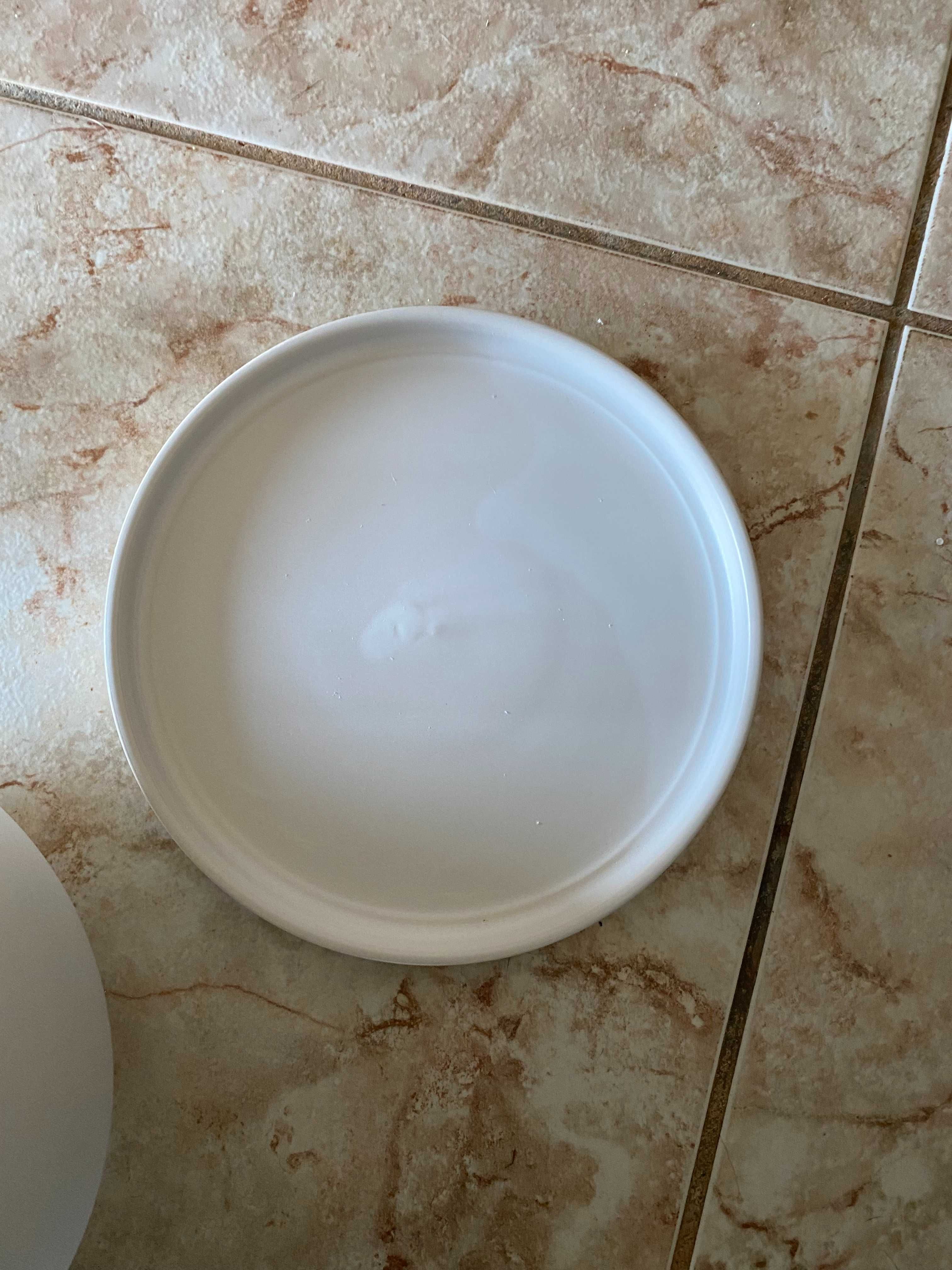 Ekirlin vaso de cerâmica branca de 24 cm de diâmetro