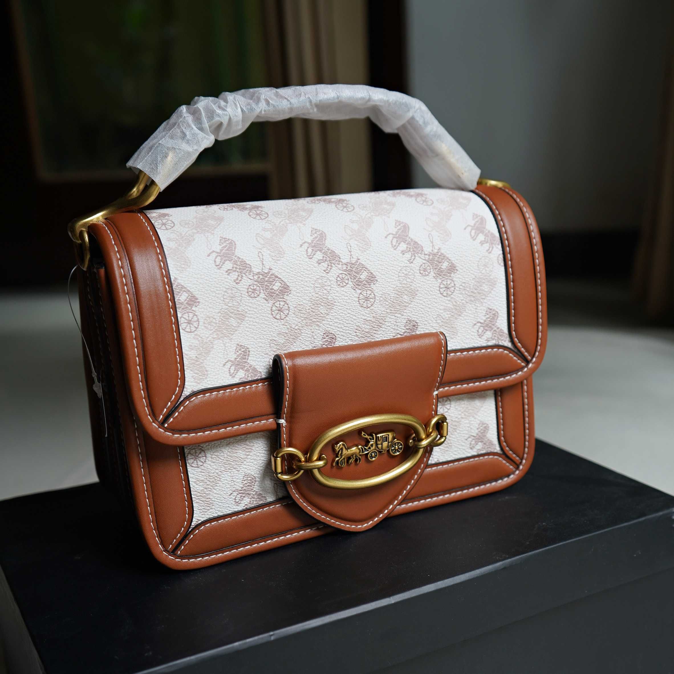 Coach Hero Shoulder Bag With Horse And Carriage Print