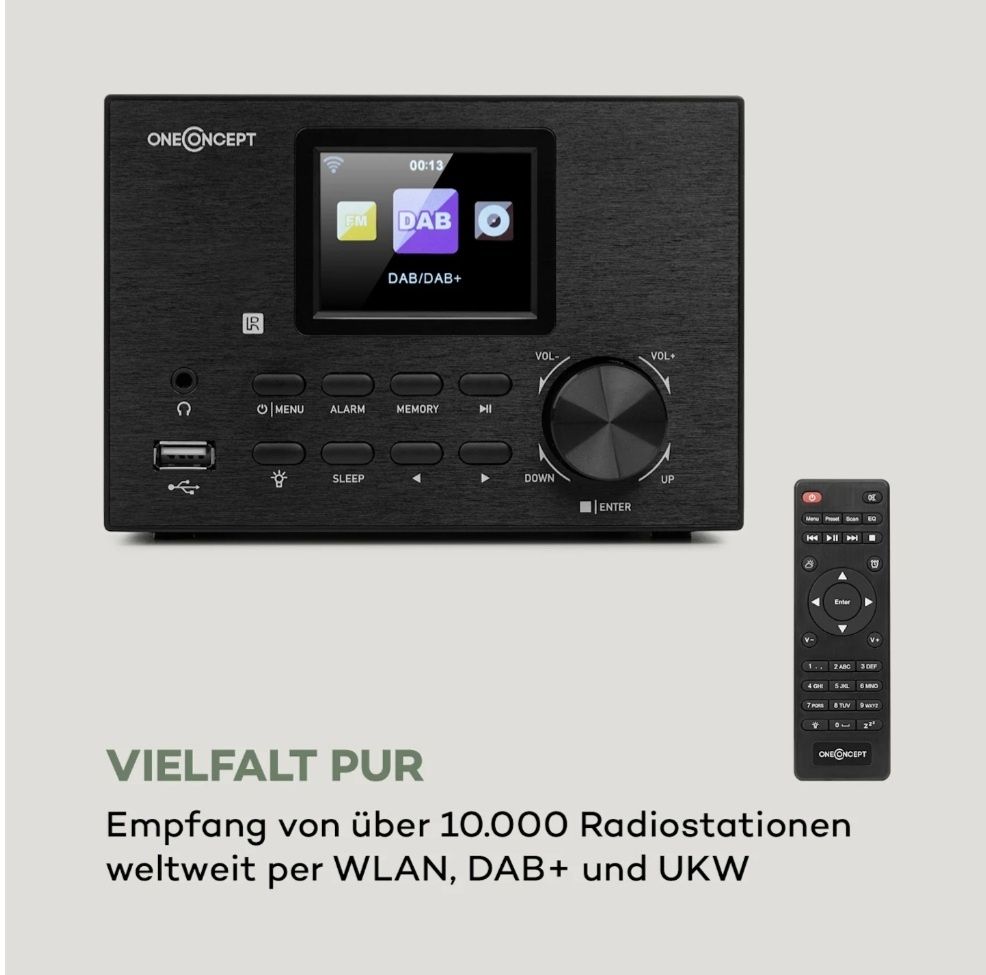 Интернет-радио,стереосистема OneConcept Streamo WLAN  FM CD-плеер BT