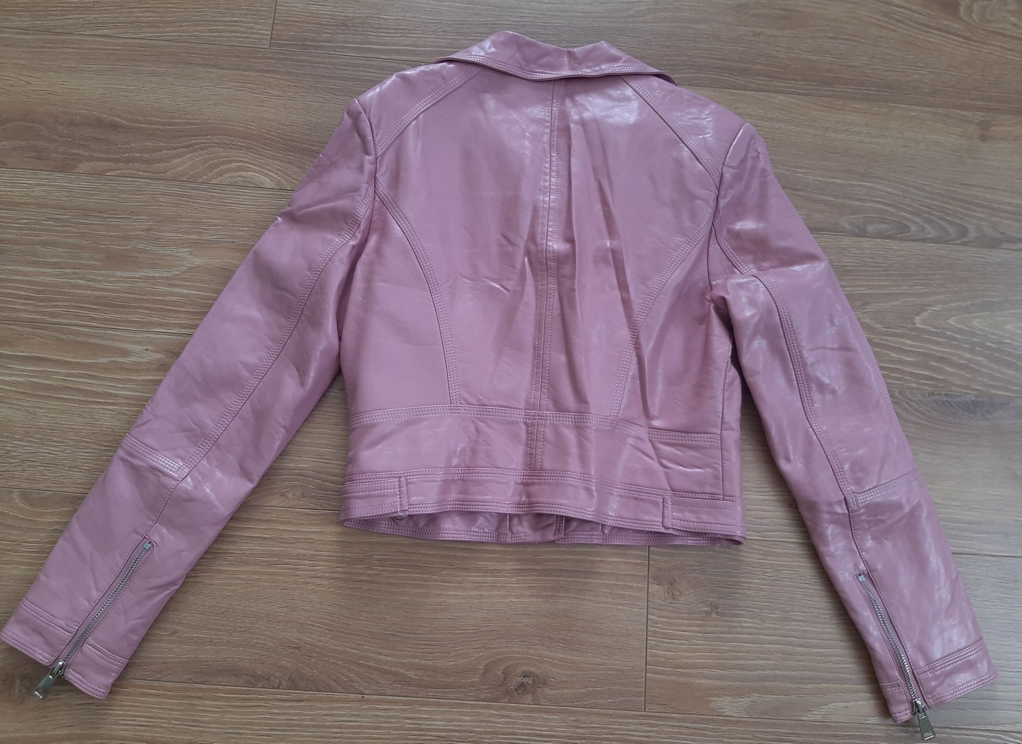 Куртка рожева жіноча шкірзамінник