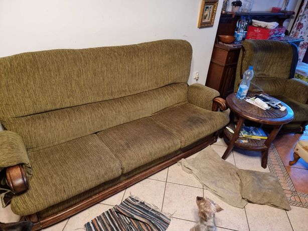 Kanapa, sofa i 2 fotele zielona