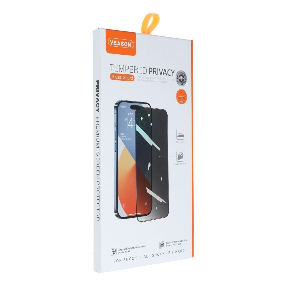 Szkło Hartowane 6D Pro Privacy - do Iphone 14 Pro Max czarny