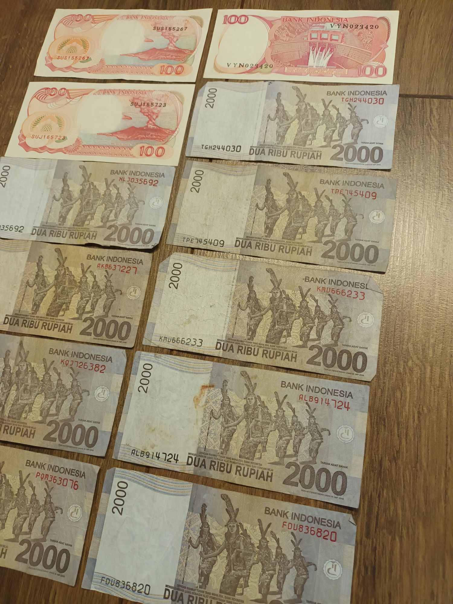 Indonezja banknoty Mix 12sztuk