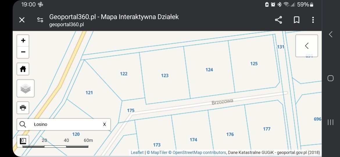 Działka prawie 2 tys m2 Łosino/Zajączkowo ul. Brzozowa