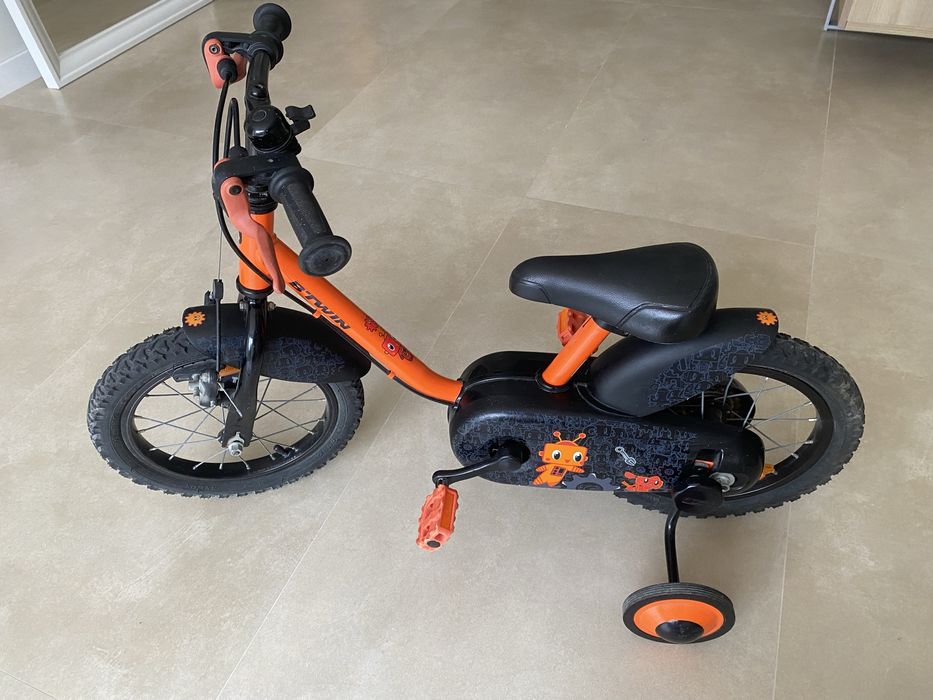 Bicicleta 14 polegadas com rodas de apoio criança