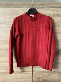 Sweter czerwony krótki ciepły sweterek crop M L