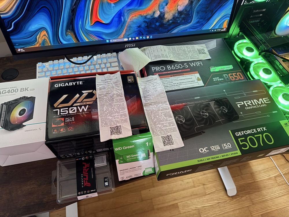 ПК 9600X/RTX 5070 + HATOR периферія (клава,мишка,мікрофон,килимок)