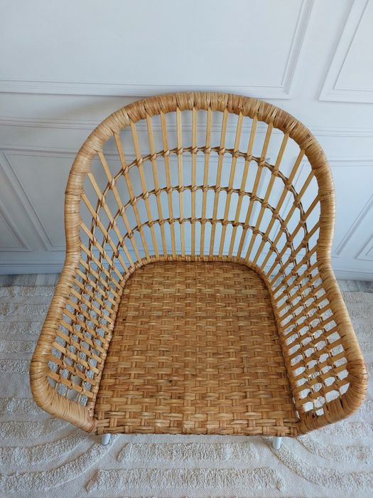 Rattanowe krzesło / fotel Ikea Nilsowe