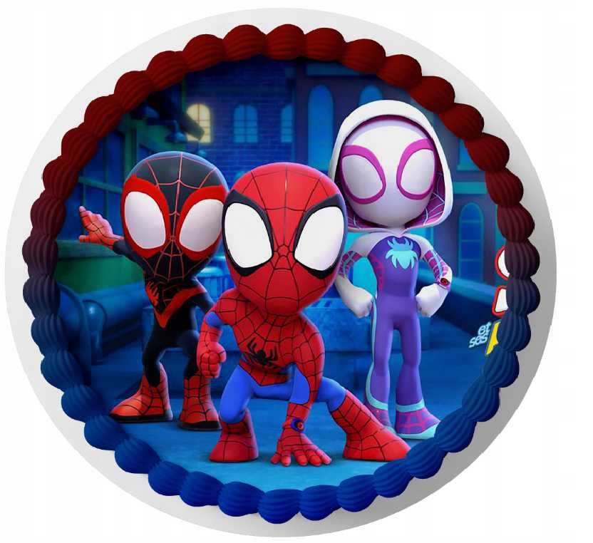 opłatek na tort spidey i superkumple 20cm