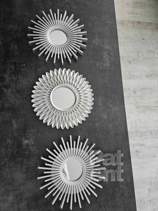 Lustra zestaw 3 luster w srebrnych ramkach do domu na ścianę dekoracja