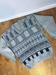 Piekny szary meski sweter pulower L cieply szary