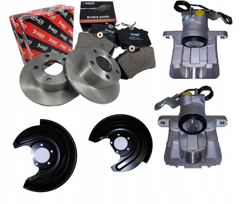 KLOCKI TARCZE ZACISKI TYŁ A6 C5 PASSAT B5 + OSŁON