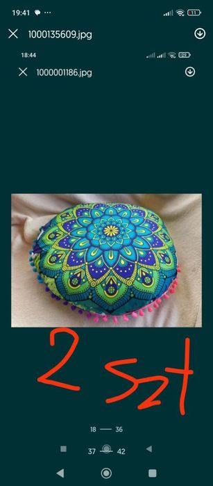 Zestaw 8 szt poduszka mandala joga medytacja 45 cm łuska gryczana