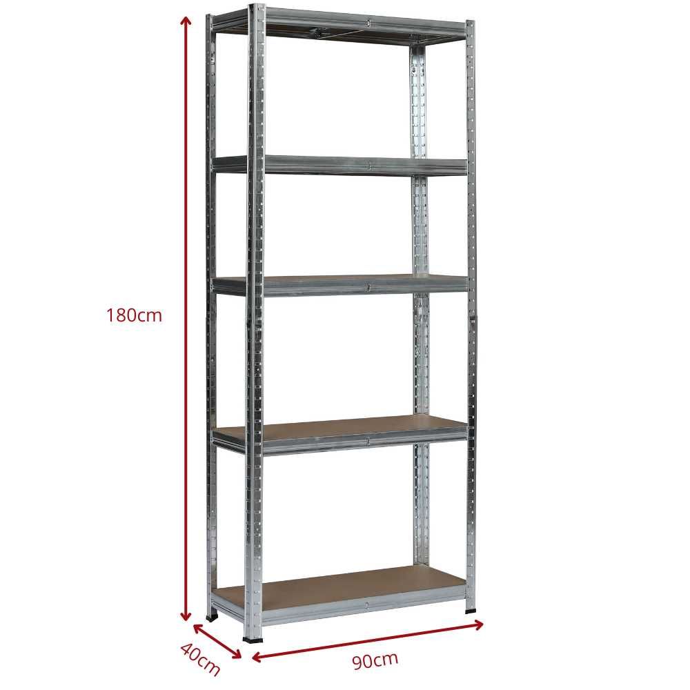 Regał Magazynowy METALOWY GARAŻOWY SREBRNY 3w1 875kg 180x90x40