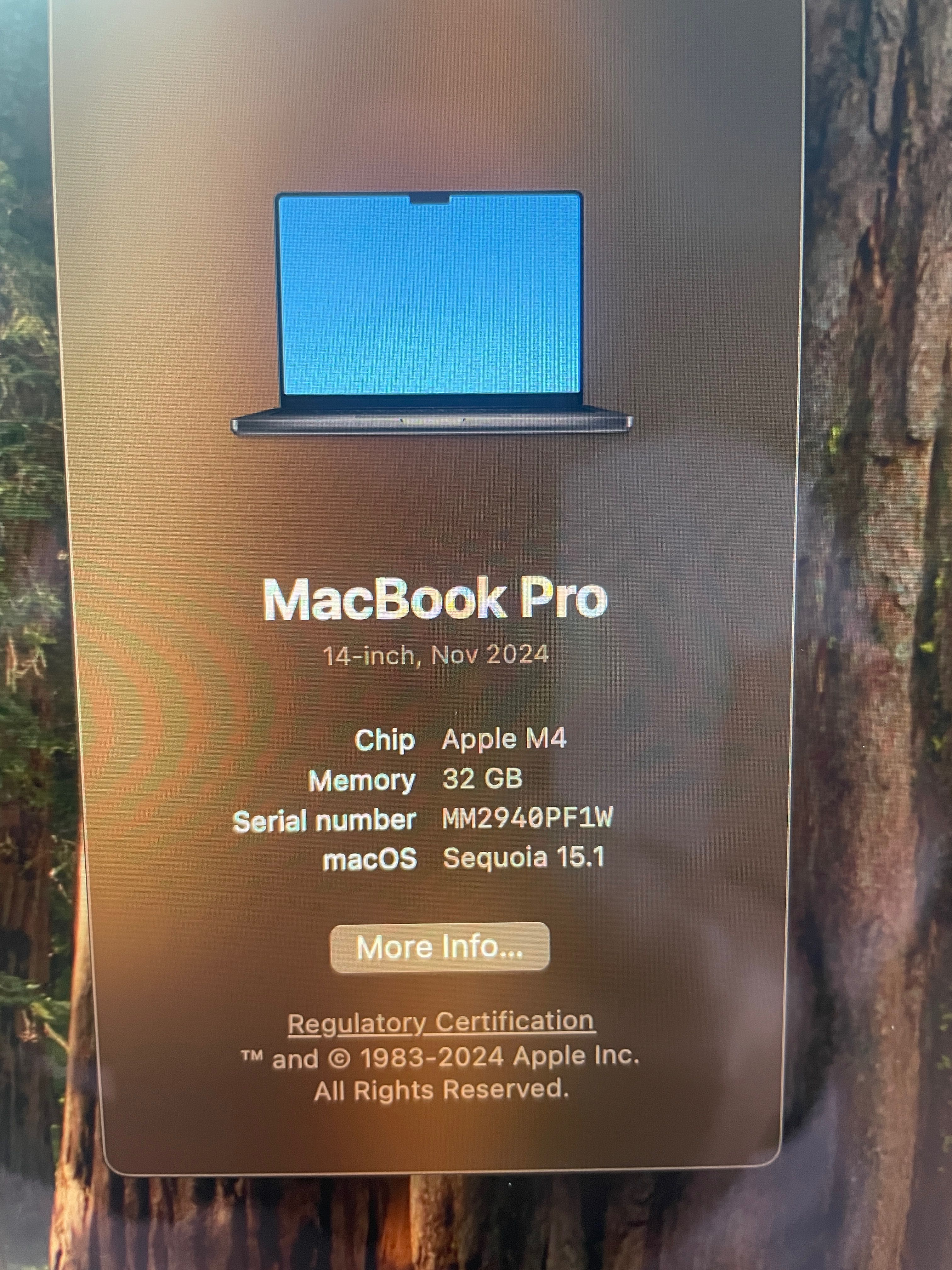   Macbook PRO M4 14” 32GB ram, 1TB SSD