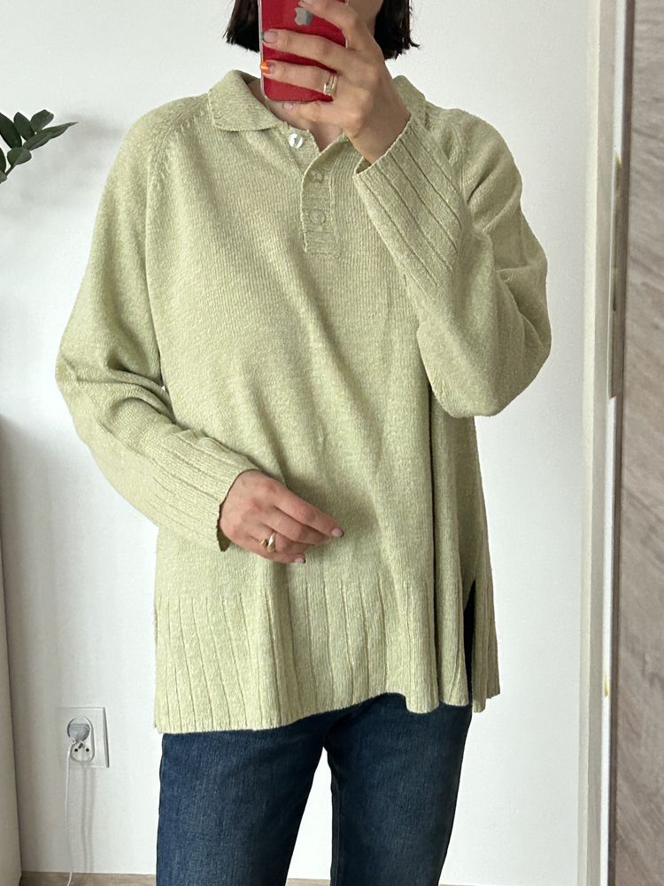 Seledynowy sweter sweterek pistacjowy zielony miętowy oversize