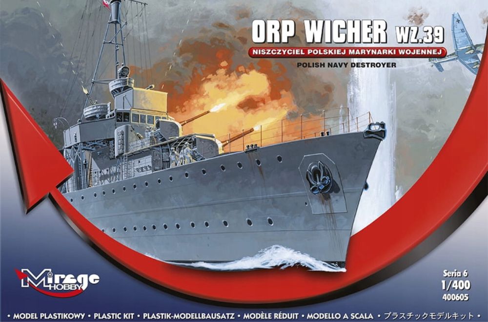 Model do sklejania okręt ORP Wicher wz.39, Mirage Hobby 400605