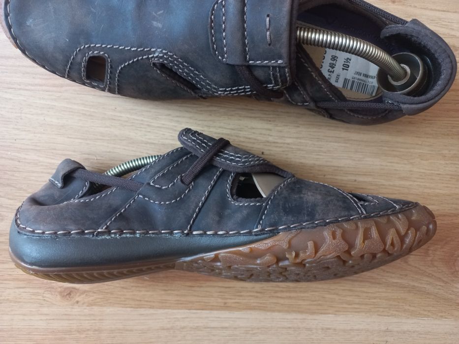 Мужские новые кожаные летние мокасины Clarks 45 p.