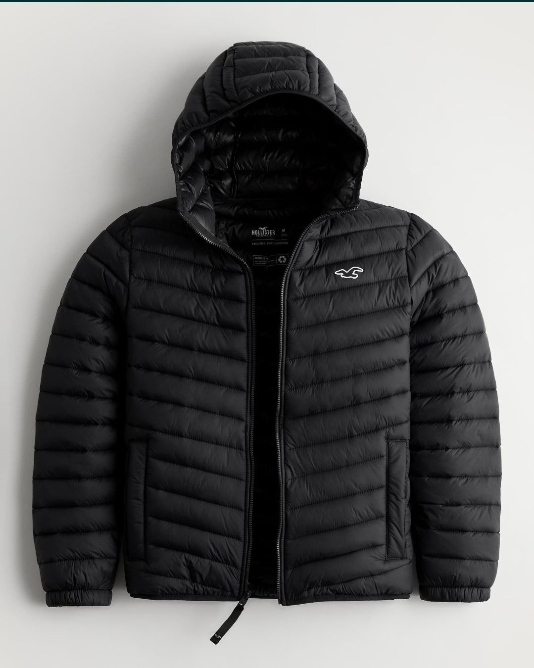 Premium Kurtka Hollister XXL by Abercrombie puffer 2024 czarna