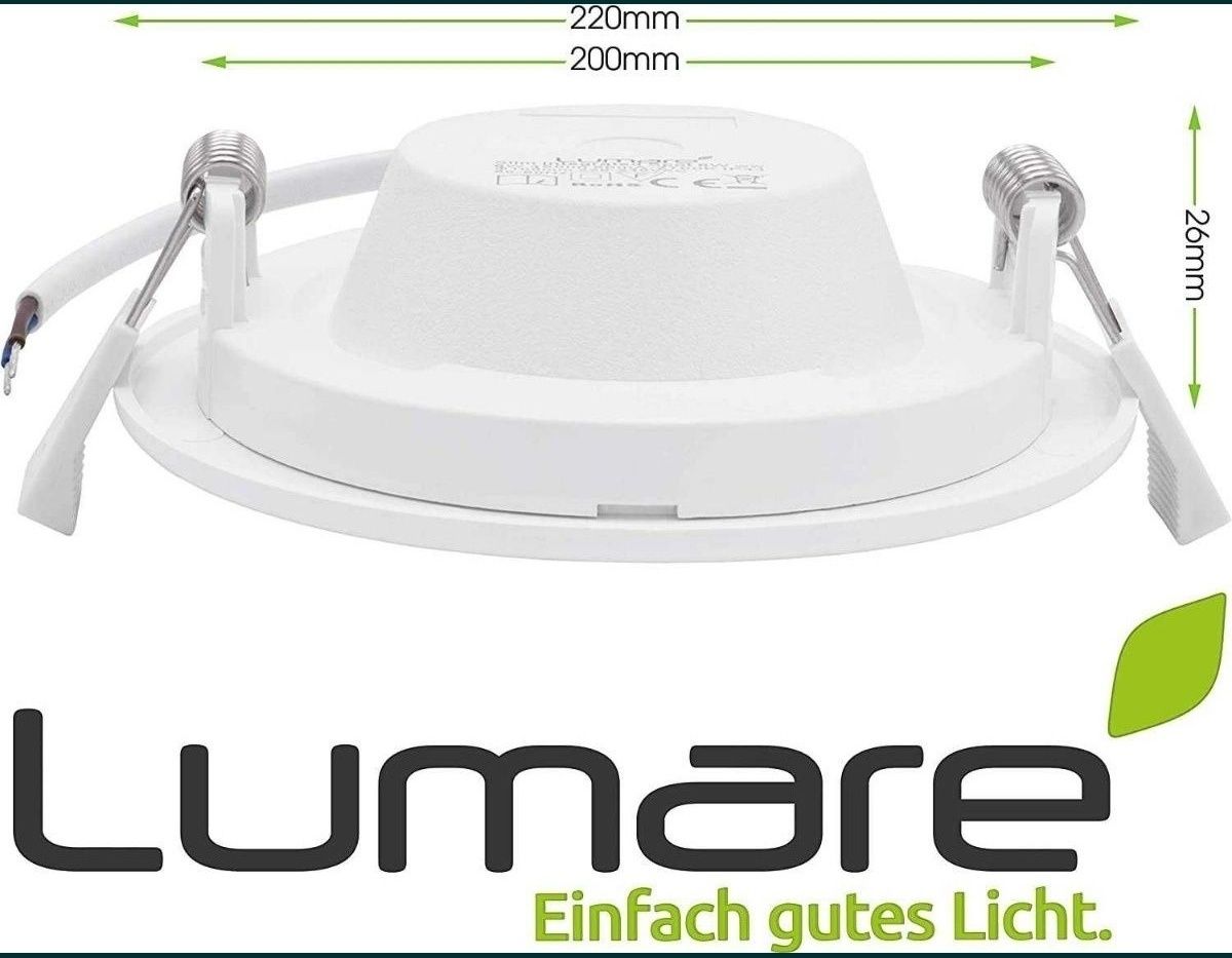 Oprawa wpuszczana LED, Lumare, 22 cm, 1250lm, 18W, 3000K