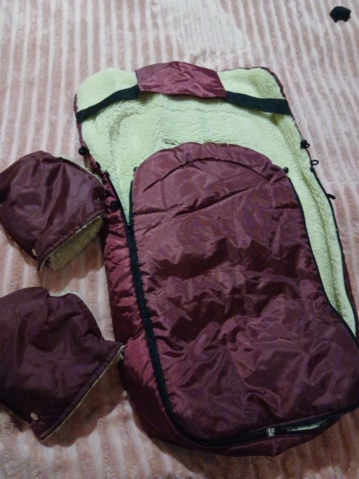 Конверт/чохол в коляску/санчата на овчини з муфтами