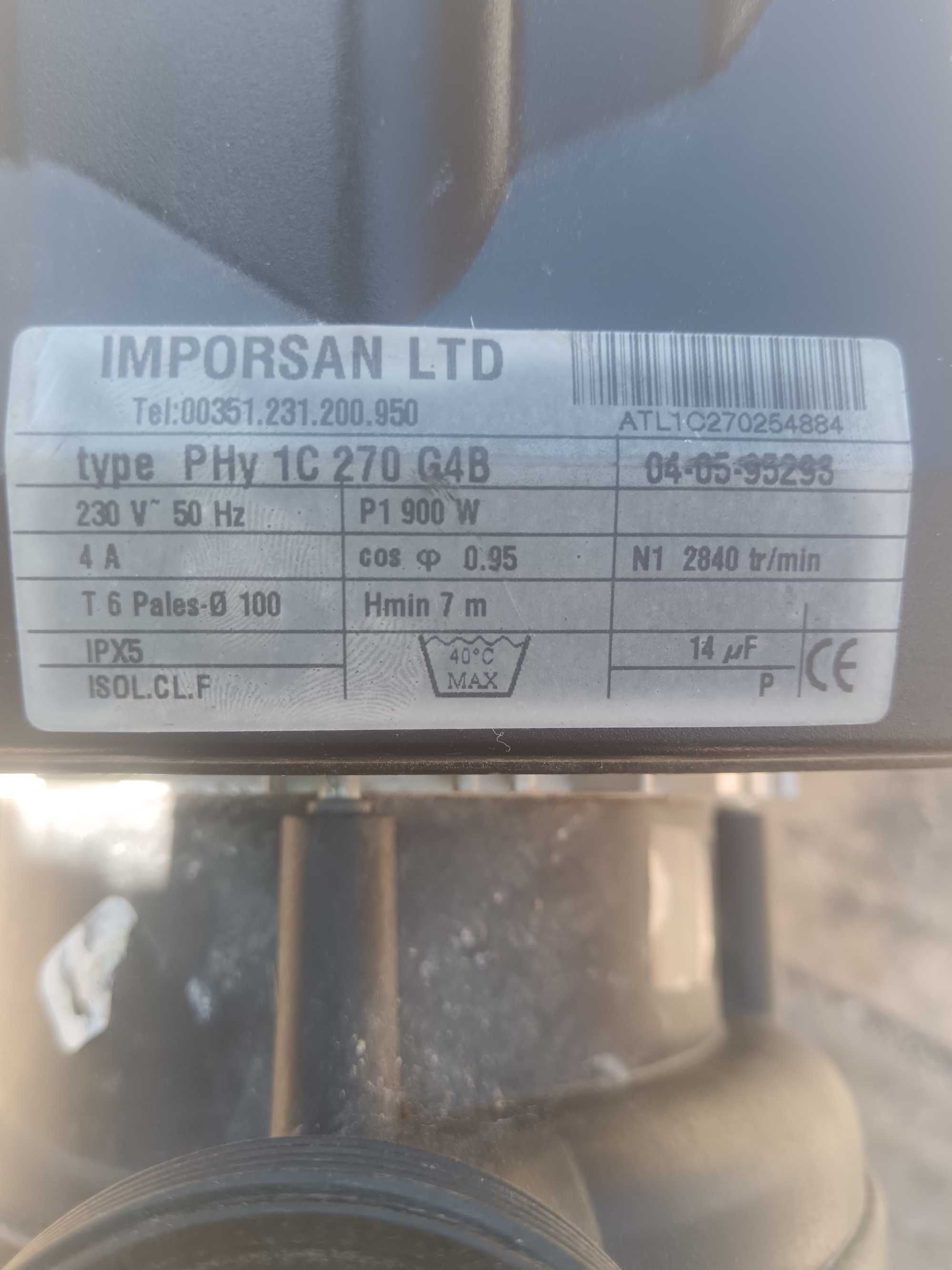 Motobomba IMPORSAN LTD PHy 1C 270 G4B-900W | 230V | Usada bom estado