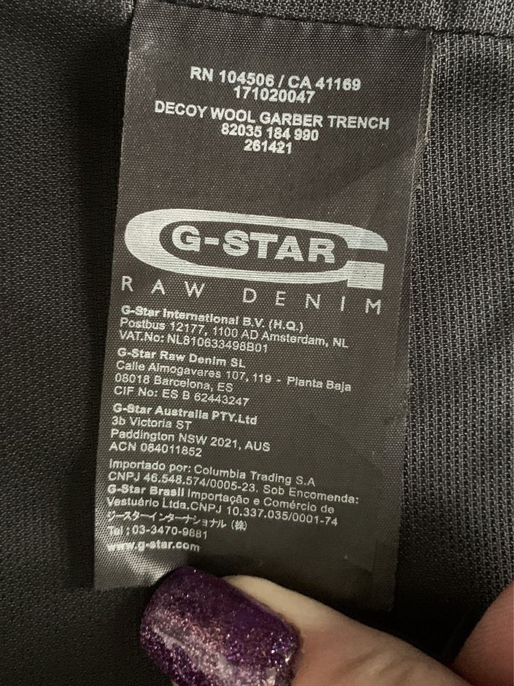 G-star Raw welniany trencz męski r M