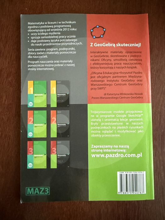 Podręcznik i Zbiór zadań matematyka klasa 3 Marcin Kurczab OE