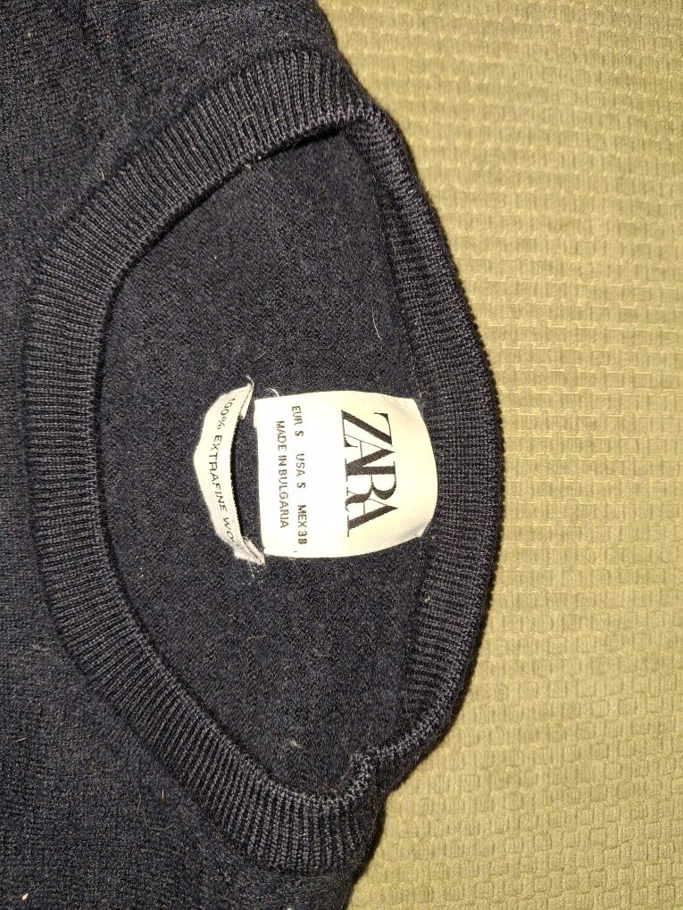 Granatowy sweter merino merynos xxs Zara