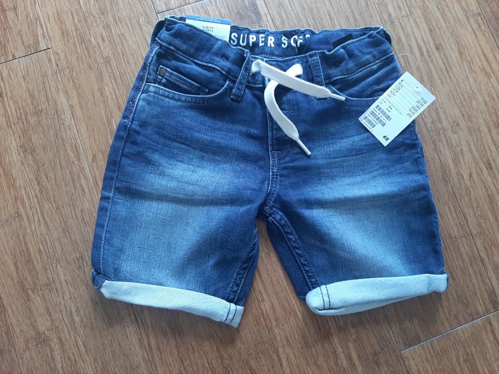 Nowe krótkie spodenki jeansy H&M 104