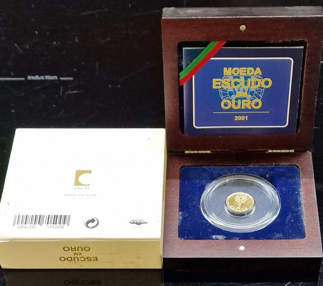 1 escudo em ouro 22k série numerada.