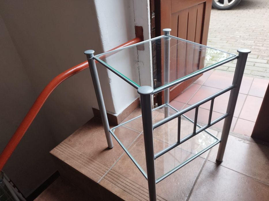 Szafki nocne x2szt, metal/szkło