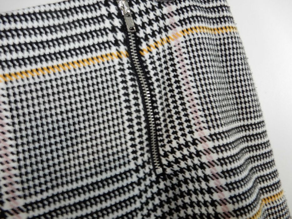 Spódnica do kolan pepitka kratka szara jesień zima New Look 42 XL