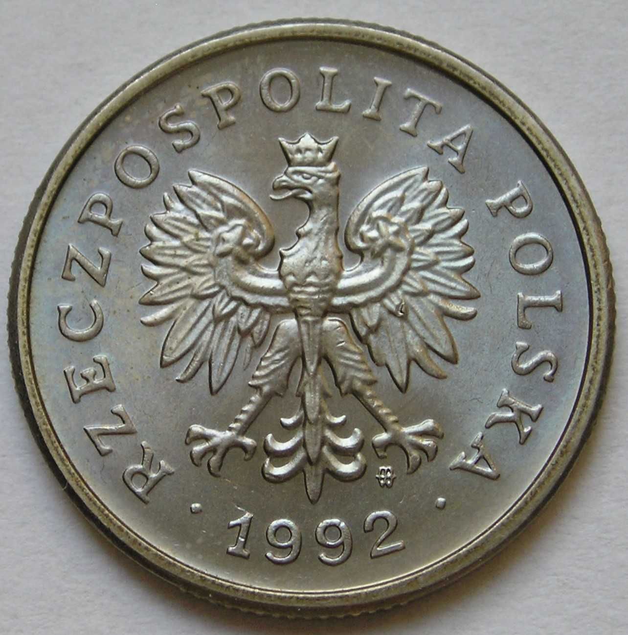 POLSKA 1 złoty 1992 - J92 - stan okołomenniczy